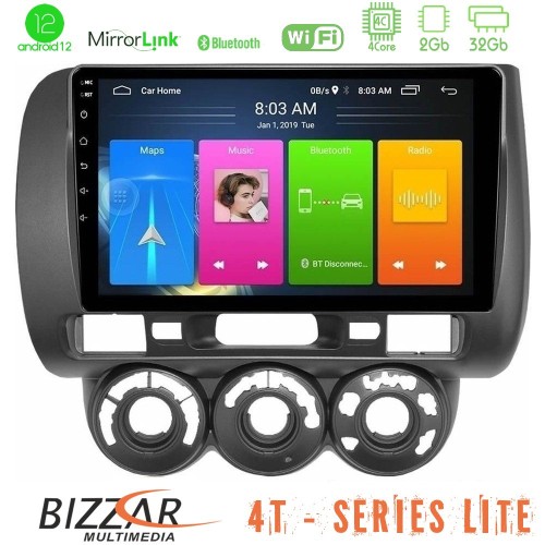 Bizzar 4T Series Honda Jazz 2002-2008 (Manual A/C) 4Core Android12 2+32GB Navigation Multimedia Tablet 9 Bizzar 4T Series Honda Jazz 2002-2008 (Manual A/C) 4Core Android12 2+32GB Navigation Multimedia Tablet 9