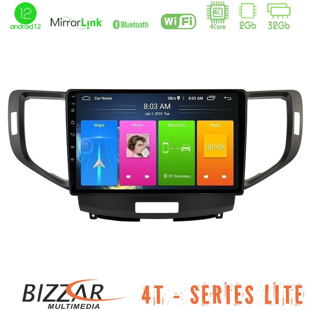 Bizzar 4T Series Honda Accord 2008-2015 4Core Android12 2+32GB Navigation Multimedia Tablet 10