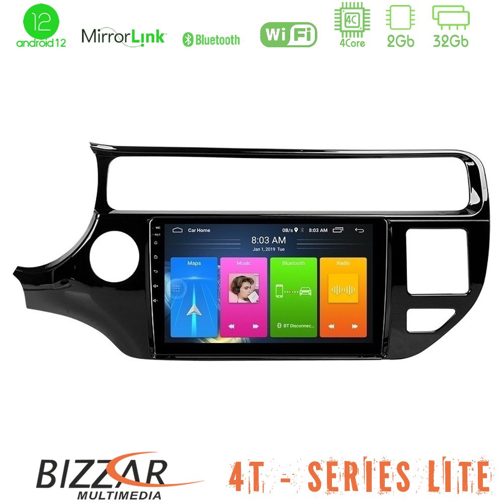 Bizzar 4T Series Kia Rio 2015-2017 4Core Android12 2+32GB Navigation Multimedia Tablet 9