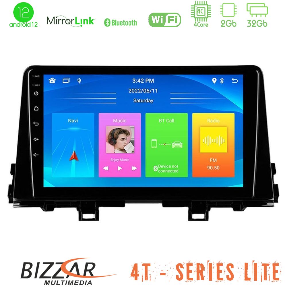 Bizzar 4T Series Kia Picanto 2017-2021 4Core Android12 2+32GB Navigation Multimedia Tablet 9