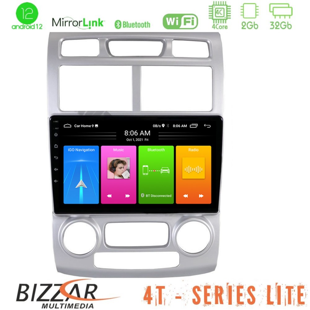 Bizzar 4T Series Kia Sportage 2005-2010 4Core Android12 2+32GB Navigation Multimedia Tablet 9″