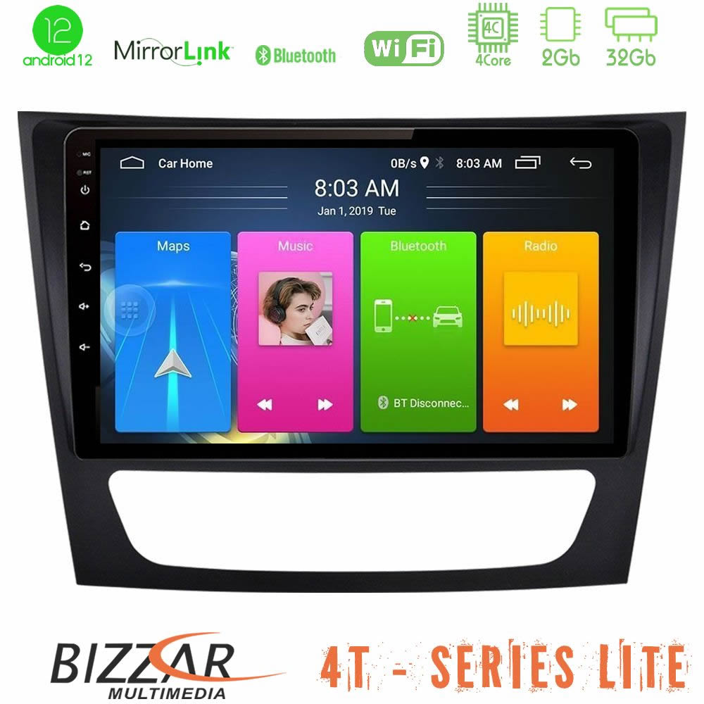 Bizzar 4T Series Mercedes E Class / CLS Class 4Core Android12 2+32GB Navigation Multimedia 9