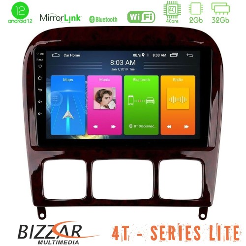 Bizzar 4T Series Mercedes S Class 1999-2004 (W220) 4Core Android12 2+32GB Navigation Multimedia Tablet 9 Bizzar 4T Series Mercedes S Class 1999-2004 (W220) 4Core Android12 2+32GB Navigation Multimedia Tablet 9