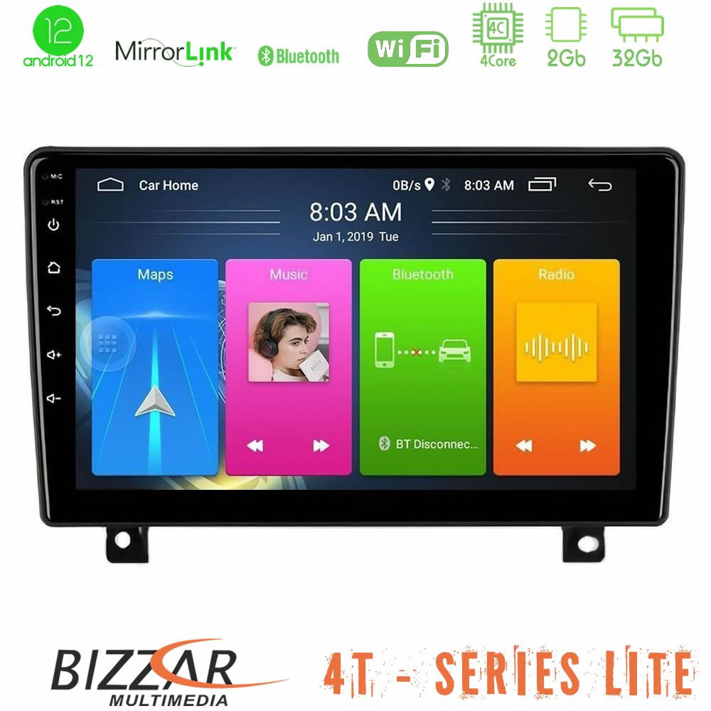 Bizzar 4T Series Mazda RX8 2008-2012 4Core Android12 2+32GB Navigation Multimedia Tablet 9