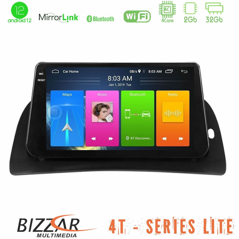 Bizzar 4T Series Renault Kangoo 2015-2018 4Core Android12 2+32GB Navigation Multimedia Tablet 9