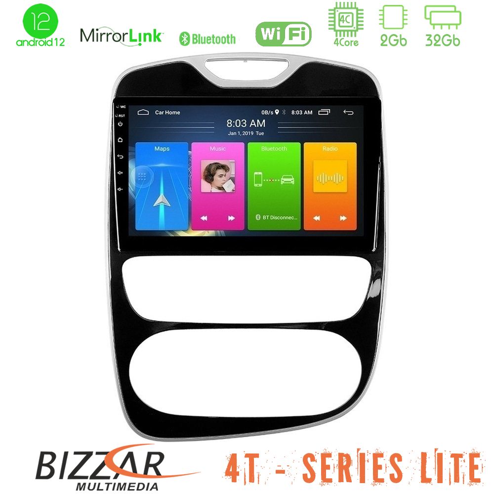 Bizzar 4T Series Renault Clio 2016-2019 4Core Android12 2+32GB Navigation Multimedia Tablet 10