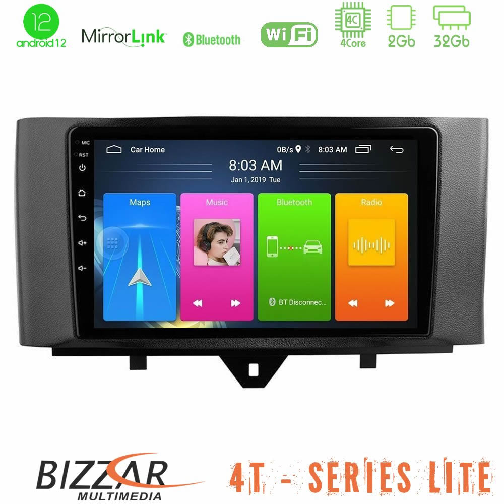 Bizzar 4T Series Smart 451 Facelift 4Core Android12 2+32GB Navigation Multimedia Tablet 9