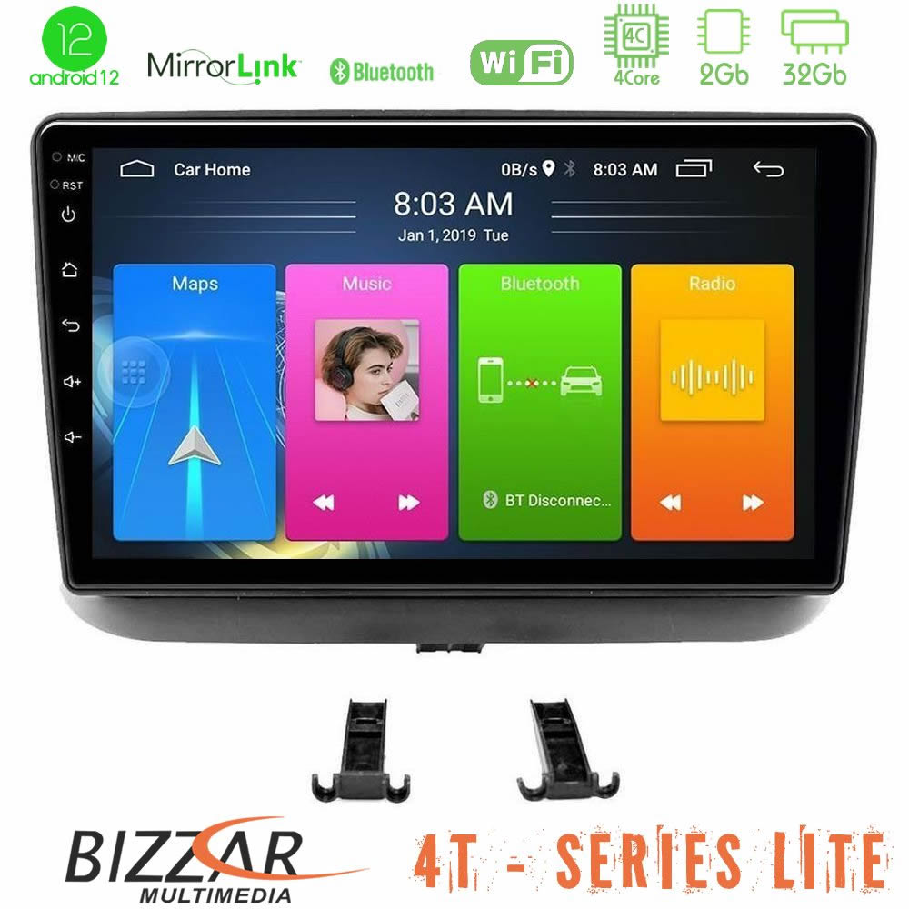 Bizzar 4T Series Toyota Corolla 1999-2002 4Core Android12 2+32GB Navigation Multimedia Tablet 9