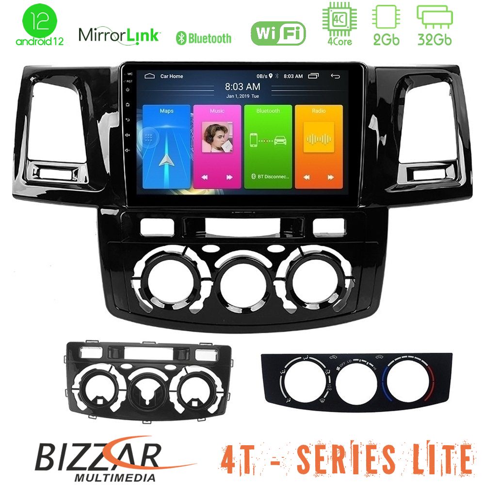 Bizzar 4T Series Toyota Hilux 2007-2011 4Core Android12 2+32GB Navigation Multimedia Tablet 9 U-LVB-TY0571