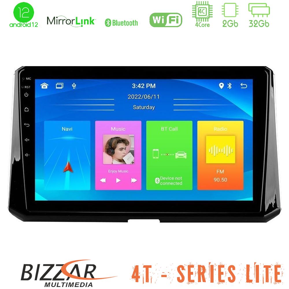 Bizzar 4T Series Toyota Corolla 2019-2022 4Core Android12 2+32GB Navigation Multimedia Tablet 9