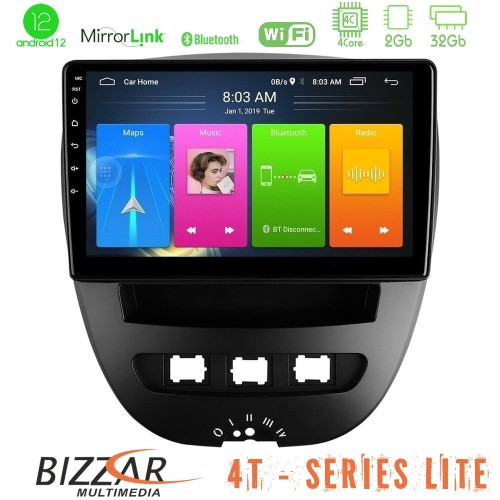 Bizzar 4T Series Toyota Aygo/Citroen C1/Peugeot 107 4Core Android12 2+32GB Navigation Multimedia Tablet 10 Bizzar 4T Series Toyota Aygo/Citroen C1/Peugeot 107 4Core Android12 2+32GB Navigation Multimedia Tablet 10