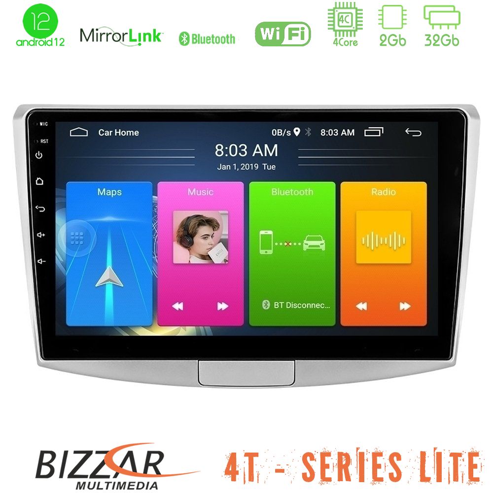 Bizzar 4T Series VW Passat 4Core Android12 2+32GB Navigation Multimedia Tablet 10 U-LVB-VW0002