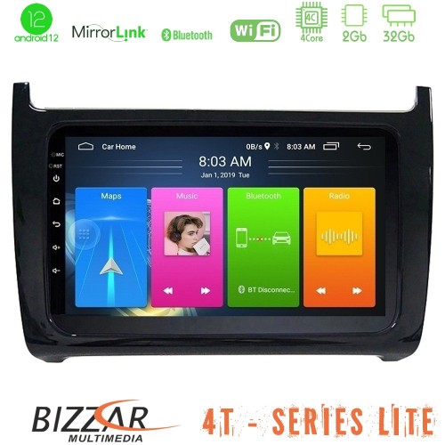 Bizzar 4T Series Vw Polo 4Core Android12 2+32GB Navigation Multimedia Tablet 9