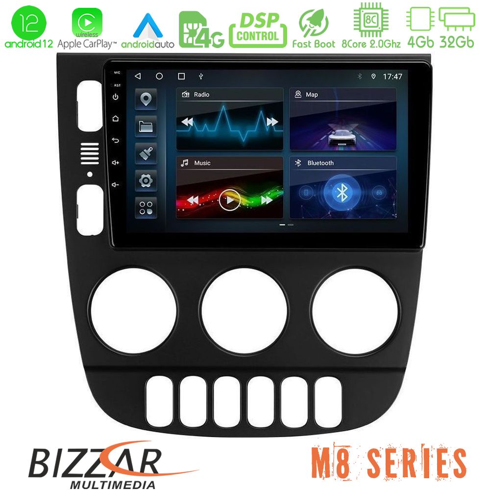 Bizzar M8 Series Mercedes ML Class 1998-2005 4Core Android12 4+32GB Navigation Multimedia Tablet 9