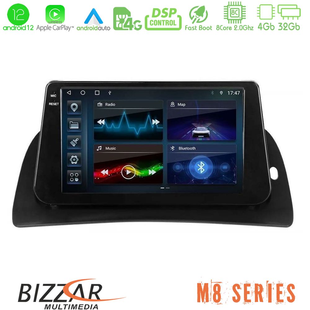 Bizzar M8 Series Renault Kangoo 2015-2018 4Core Android12 4+32GB Navigation Multimedia Tablet 9