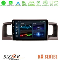 Bizzar M8 Series Toyota Corolla 2002-2006 4Core Android12 4+32GB Navigation Multimedia Tablet 9
