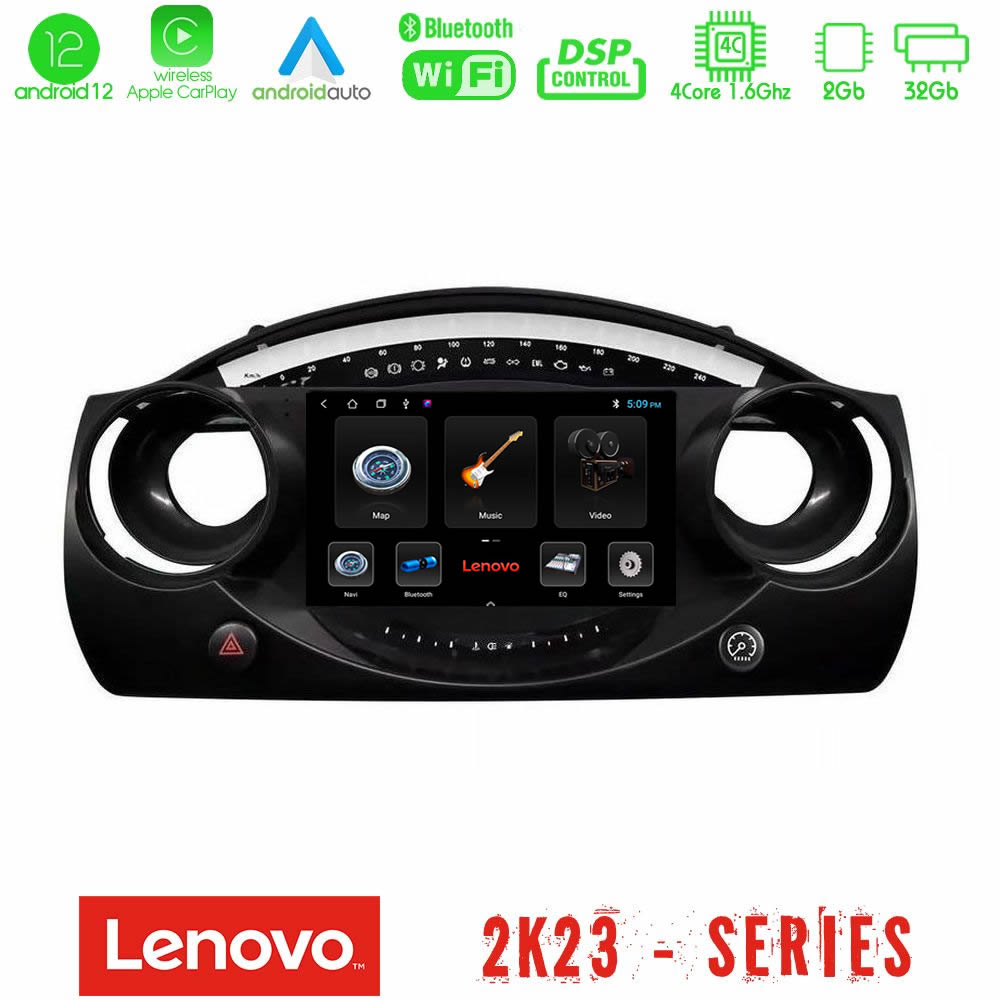 Lenovo Car Pad Mini Cooper R50 4Core Android12 2+32GB Navigation Multimedia Tablet 9