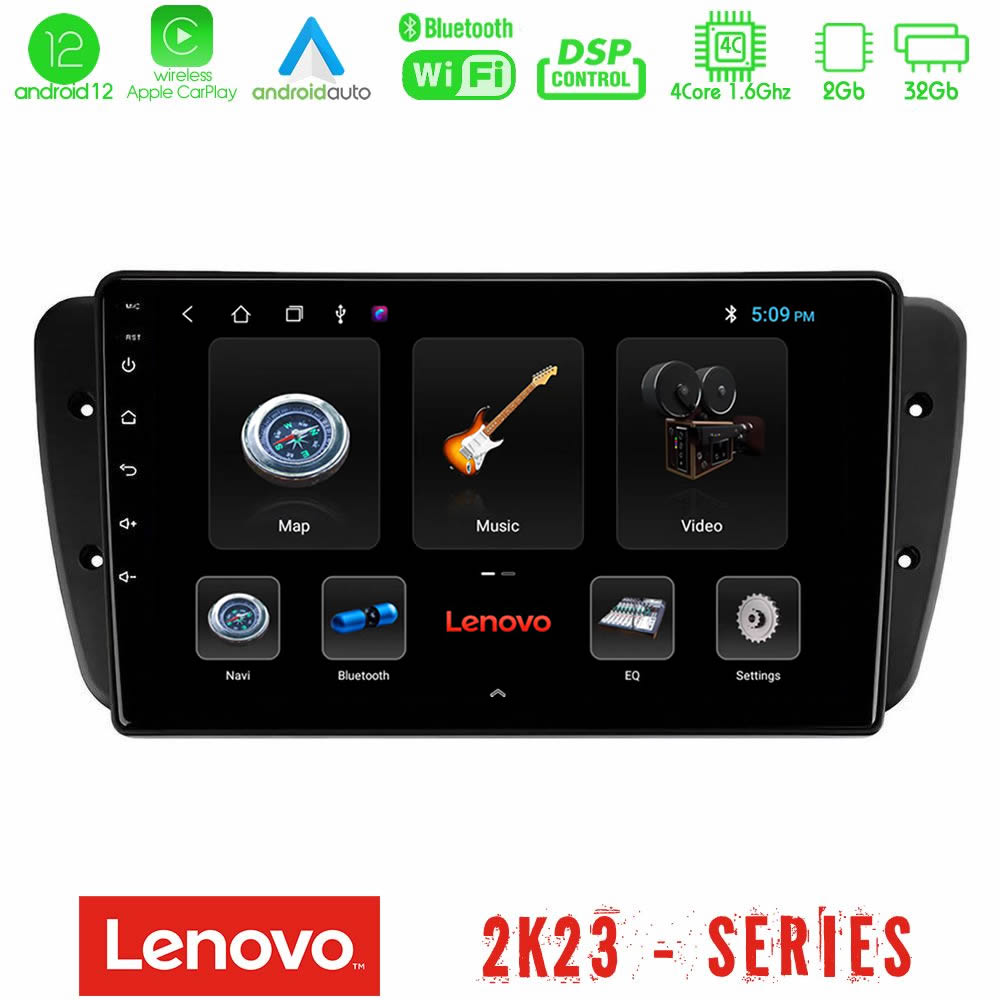 Lenovo Car Pad Seat Ibiza 2008-2012 4Core Android12 2+32GB Navigation Multimedia Tablet 9