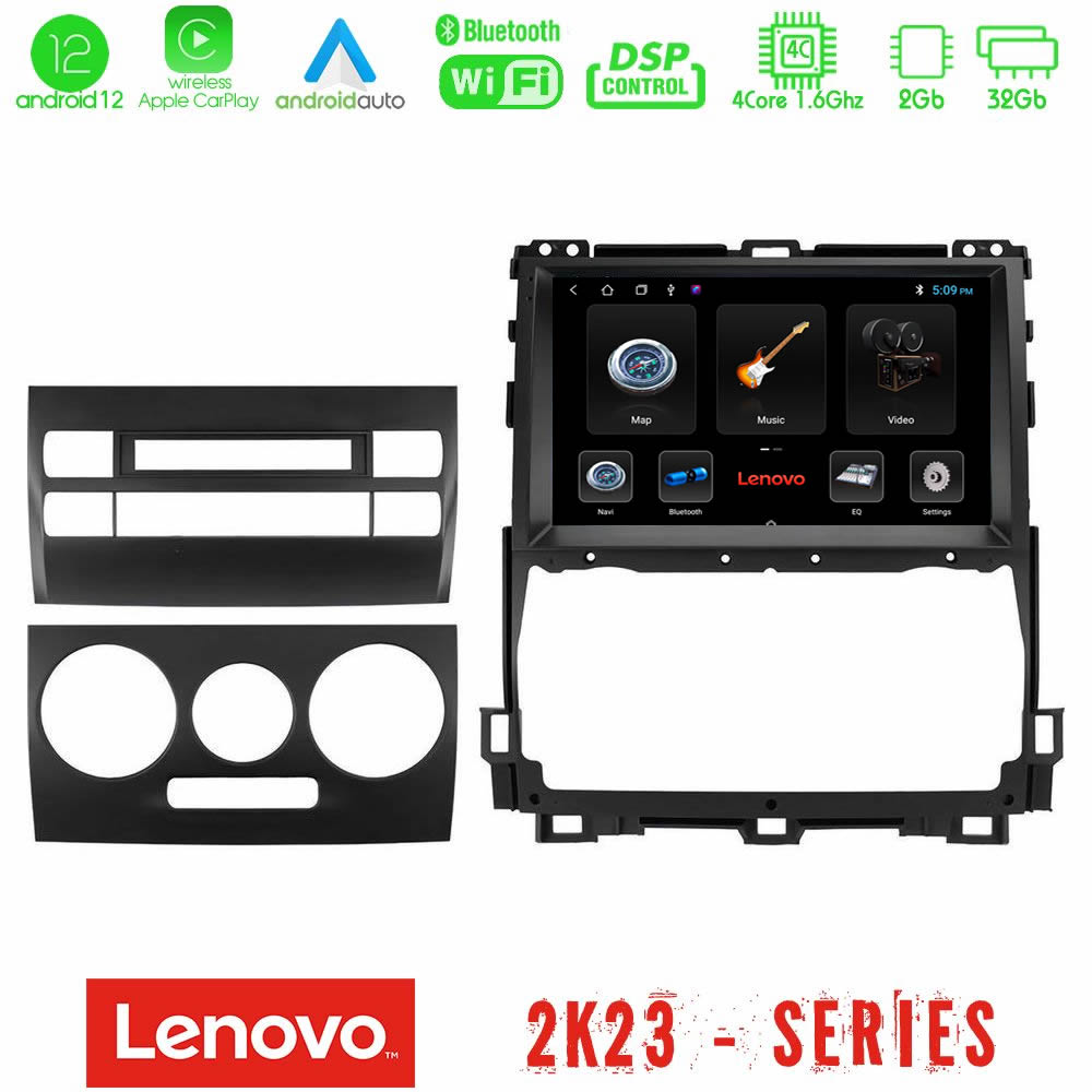 Lenovo Car Pad Toyota Land Cruiser J120 2002-2009 4Core Android12 2+32GB Navigation Multimedia Tablet 9