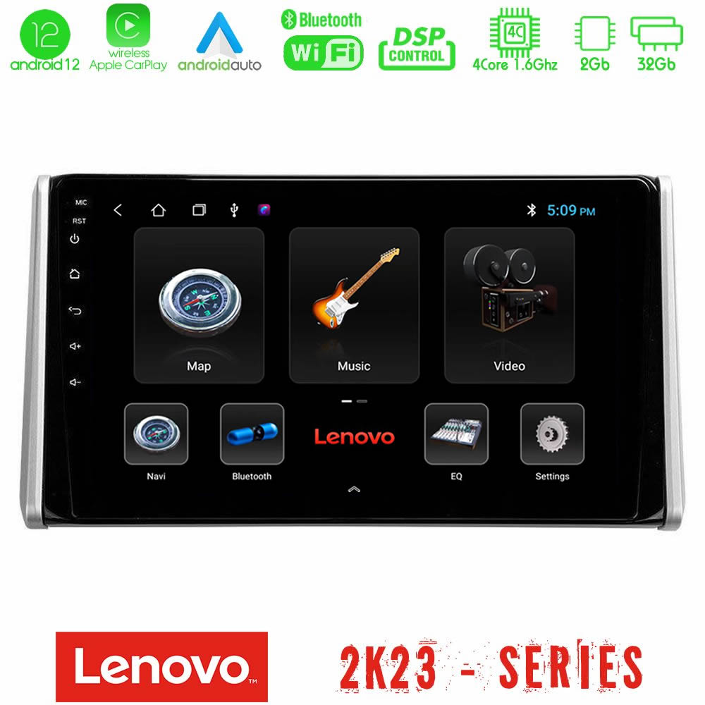 Lenovo Car Pad Toyota RAV4 2019-2023 4Core Android12 2+32GB Navigation Multimedia Tablet 10