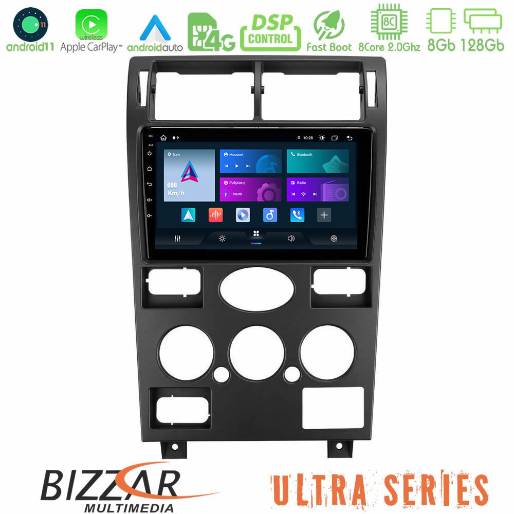 Bizzar Ultra Series Ford Mondeo 2001-2004 8Core Android11 8+128GB Navigation Multimedia Tablet 9