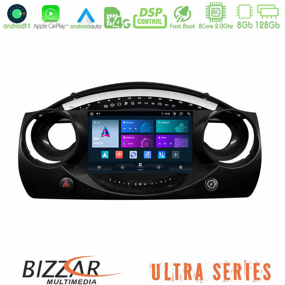 Bizzar Ultra Series Mini Cooper R50 8Core Android11 8+128GB Navigation Multimedia Tablet 9