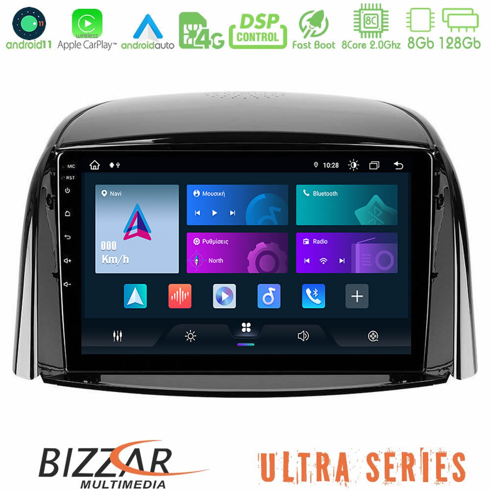 Bizzar Ultra Series Renault Koleos 2007-2015 8Core Android11 8+128GB Navigation Multimedia Tablet 9