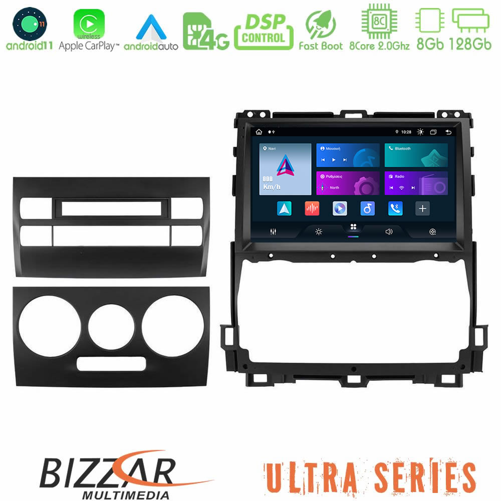 Bizzar Ultra Series Toyota Land Cruiser J120 2002-2009 8Core Android11 8+128GB Navigation Multimedia Tablet 9