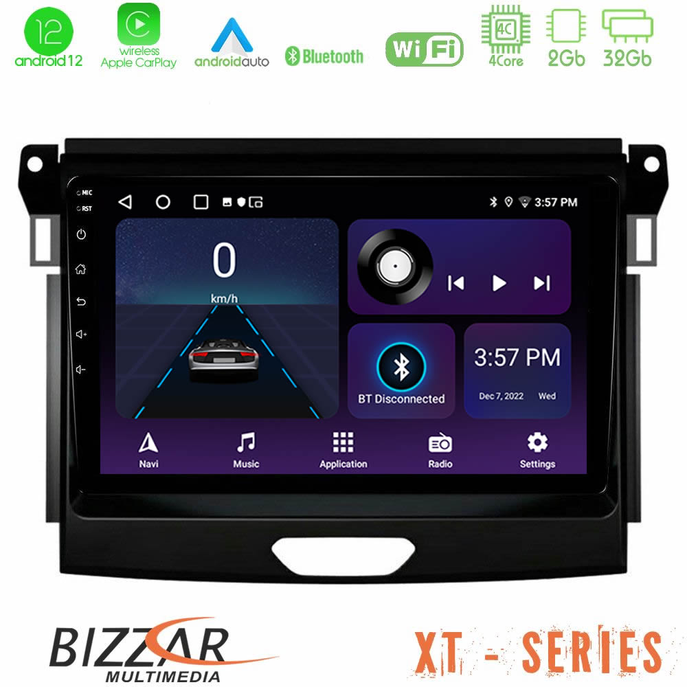 Bizzar XT Series Ford Ranger 2017-2022 4Core Android12 2+32GB Navigation Multimedia Tablet 9 U-XT-FD0617