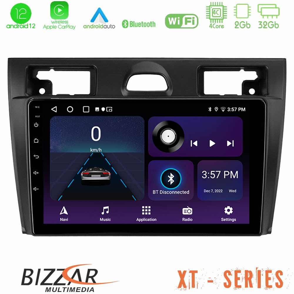 Bizzar XT Series Ford Fiesta 2006-2008 4Core Android12 2+32GB Navigation Multimedia Tablet 9