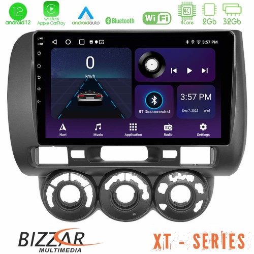 Bizzar XT Series Honda Jazz 2002-2008 (Manual A/C) 4Core Android12 2+32GB Navigation Multimedia Tablet 9