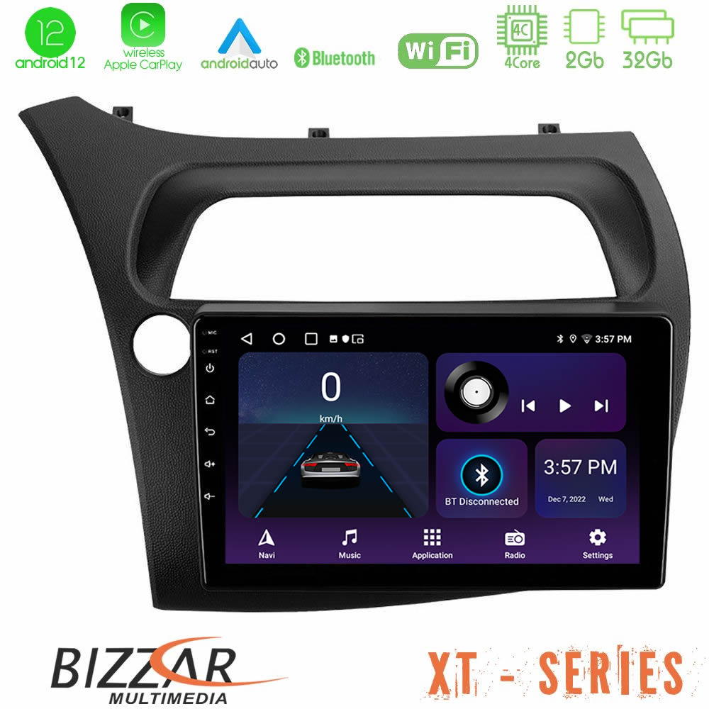 Bizzar XT Series Honda Civic 4Core Android12 2+32GB Navigation Multimedia Tablet 9