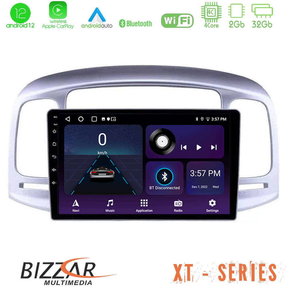 Bizzar XT Series Hyundai Accent 2006-2011 4Core Android12 2+32GB Navigation Multimedia Tablet 9