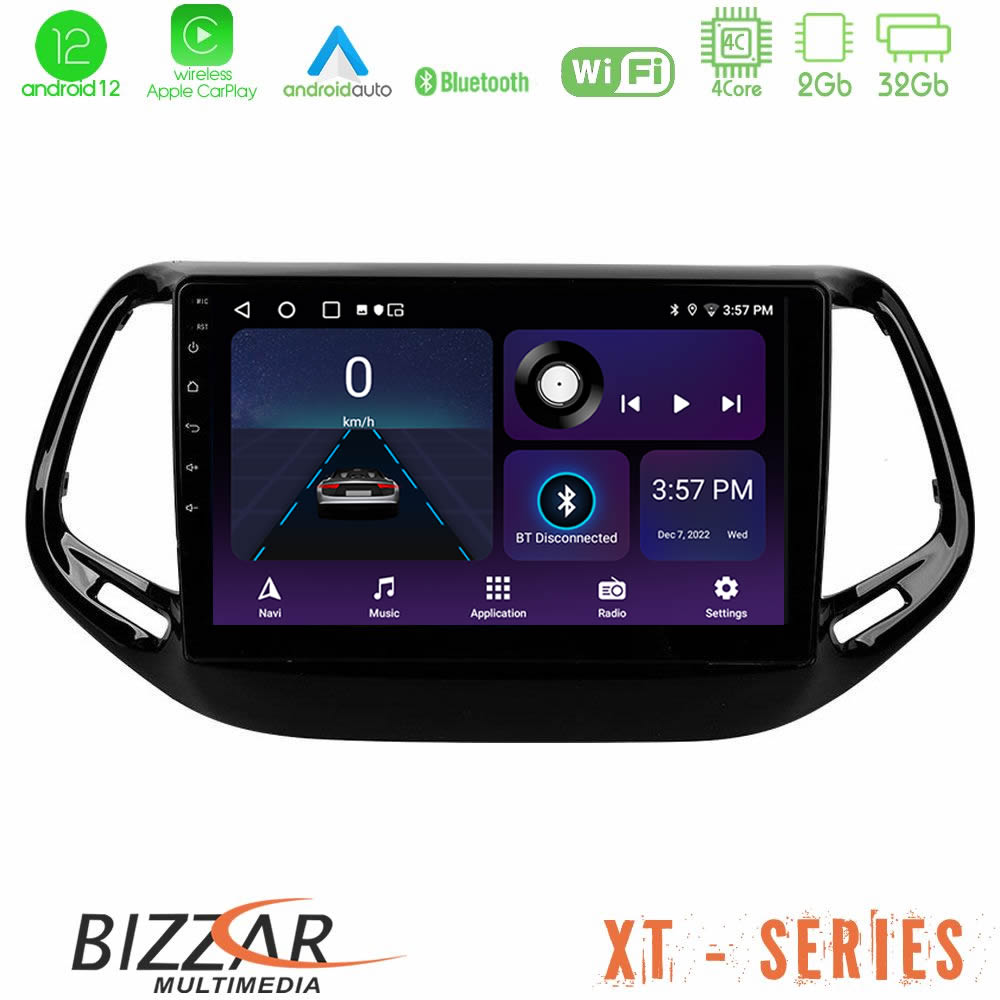 Bizzar XT Series Jeep Compass 2017&gt; 4Core Android12 2+32GB Navigation Multimedia Tablet 10