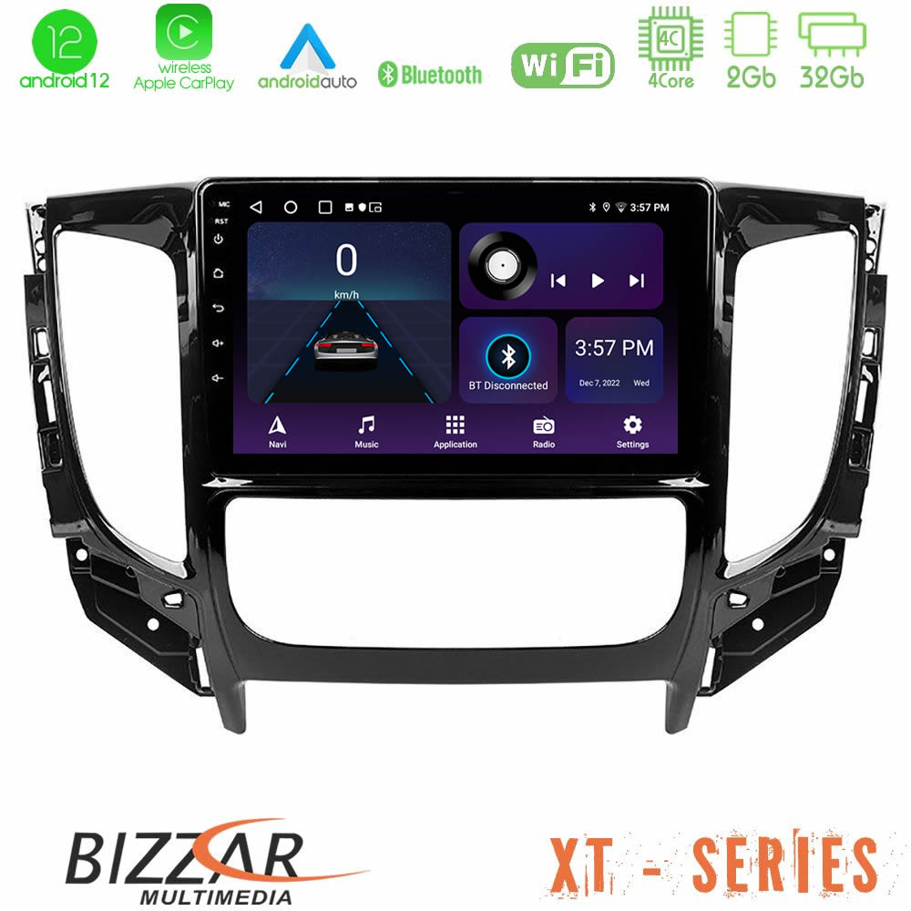 Bizzar XT Series Mitsubishi L200 2016-&gt; & Fiat Fullback (Auto A/C) 4Core Android12 2+32GB Navigation Multimedia Tablet 9