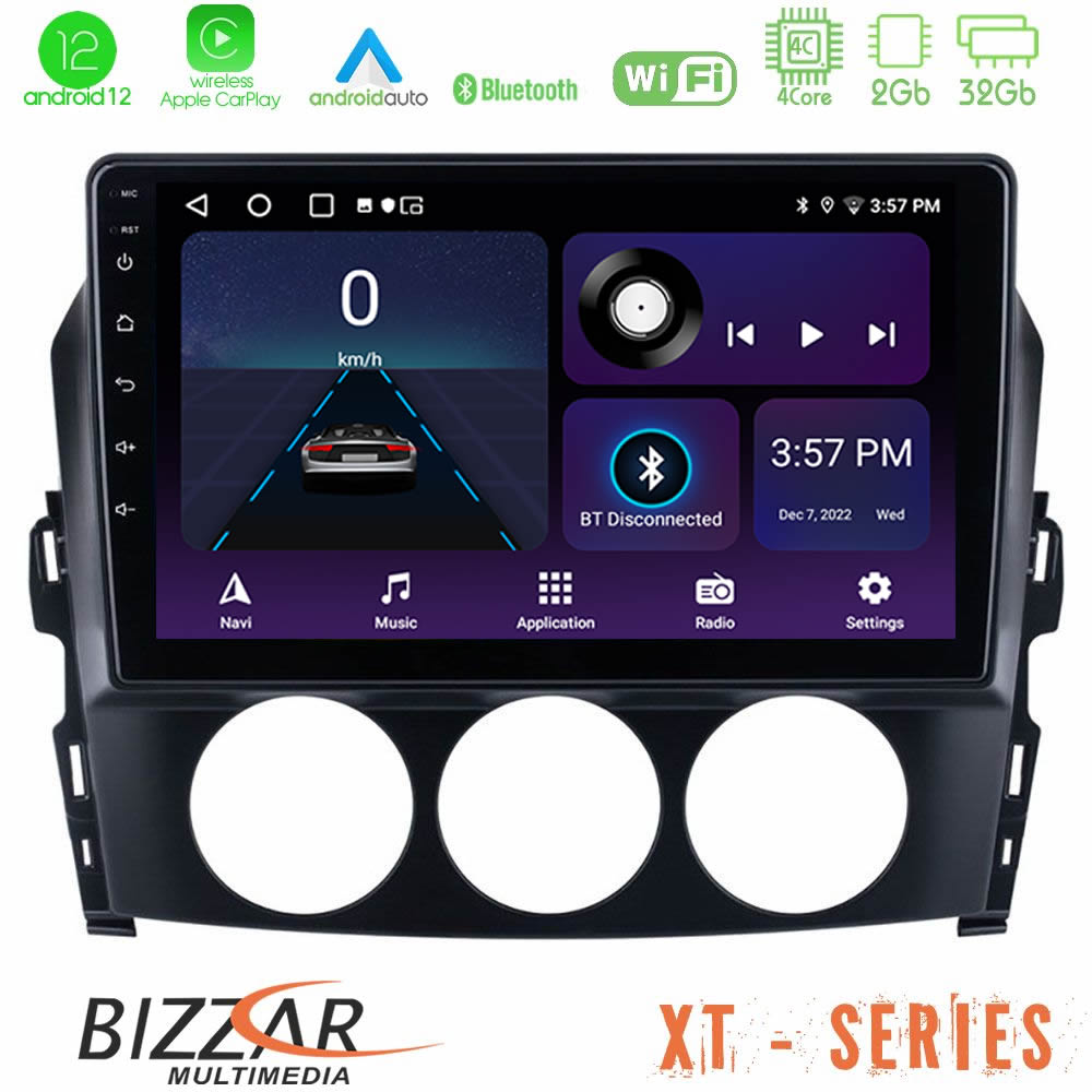 Bizzar XT Series Mazda MX-5 2006-2008 4Core Android12 2+32GB Navigation Multimedia Tablet 9