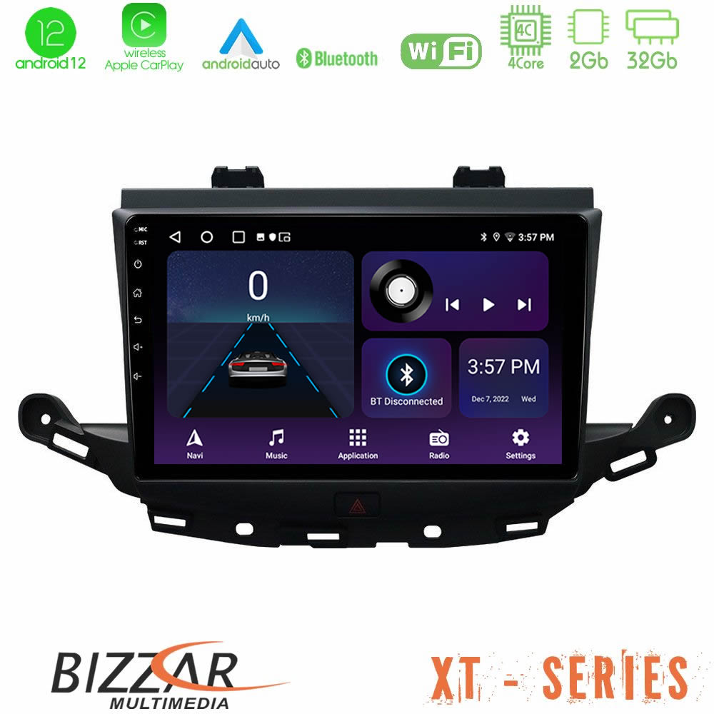 Bizzar XT Series Opel Astra K 2015-2019 4Core Android12 2+32GB Navigation Multimedia Tablet 9
