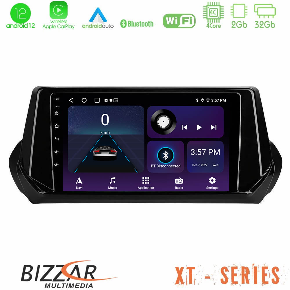 Bizzar XT Series Peugeot 208 2019-2023 4Core Android12 2+32GB Navigation Multimedia Tablet 9