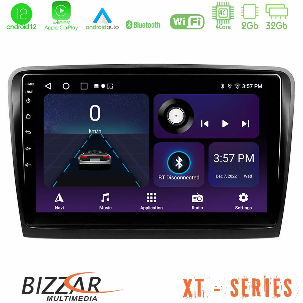 Bizzar XT Series Skoda Superb 2008-2015 4Core Android12 2+32GB Navigation Multimedia Tablet 9