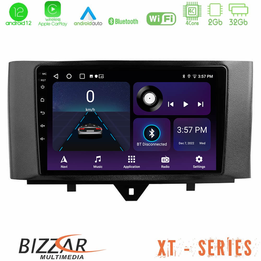 Bizzar XT Series Smart 451 Facelift 4Core Android12 2+32GB Navigation Multimedia Tablet 9