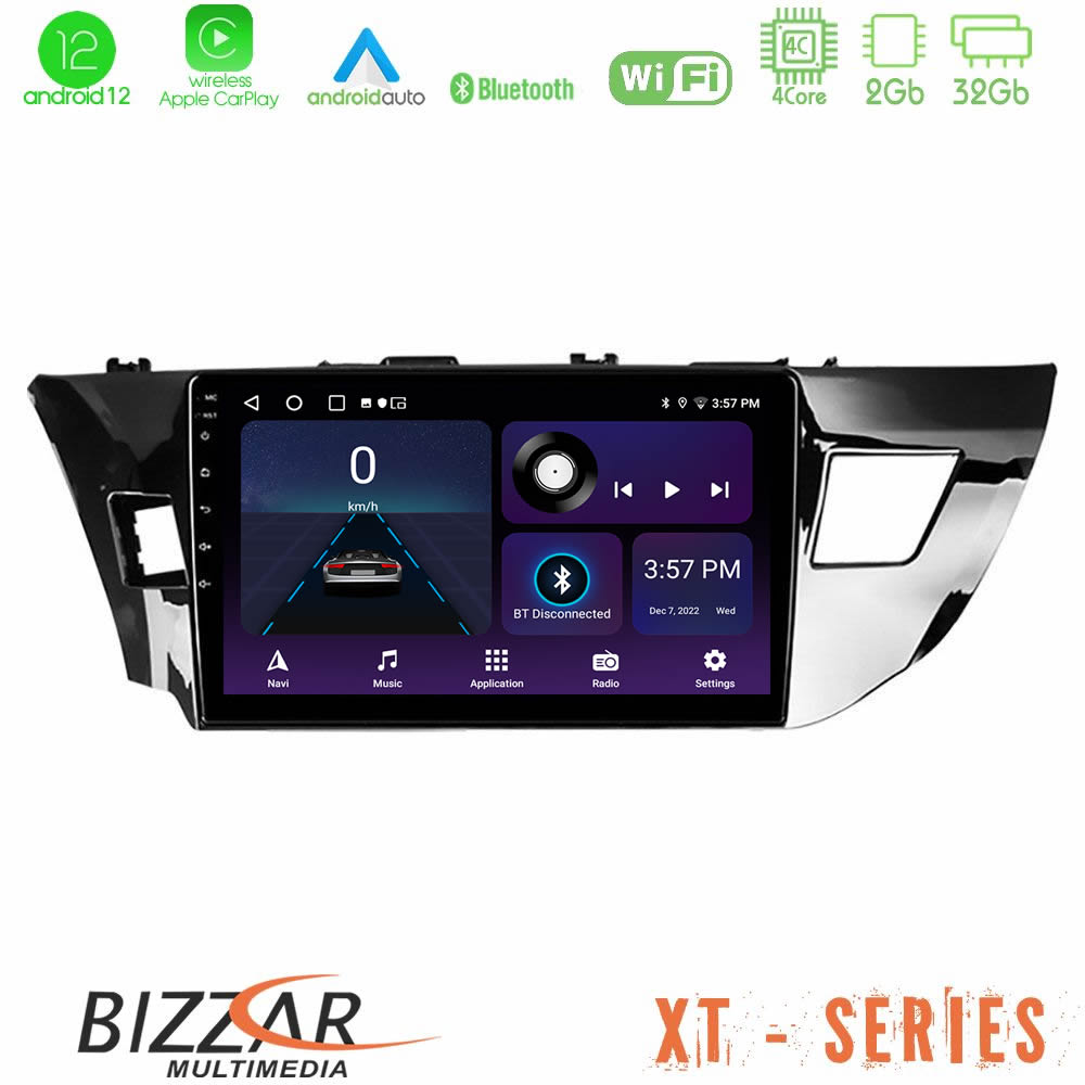 Bizzar XT Series Toyota Corolla 2014-2016 4Core Android12 2+32GB Navigation Multimedia Tablet 9