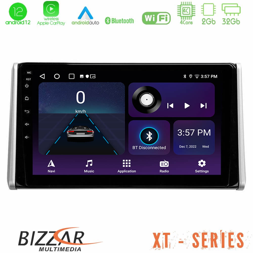 Bizzar XT Series Toyota RAV4 2019-2023 4Core Android12 2+32GB Navigation Multimedia Tablet 10