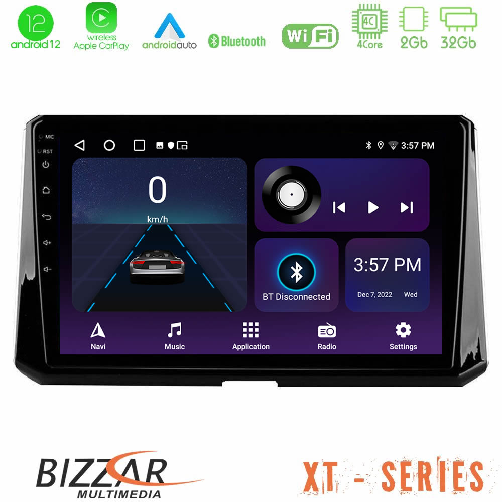 Bizzar XT Series Toyota Corolla 2019-2022 4Core Android12 2+32GB Navigation Multimedia Tablet 9