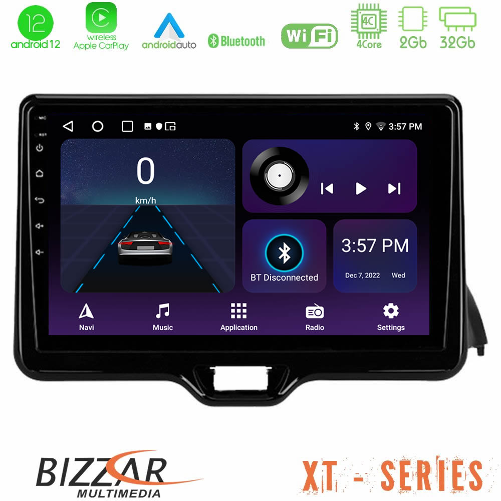 Bizzar XT Series Toyota Yaris 2020-&gt; 4Core Android12 2+32GB Navigation Multimedia Tablet 9