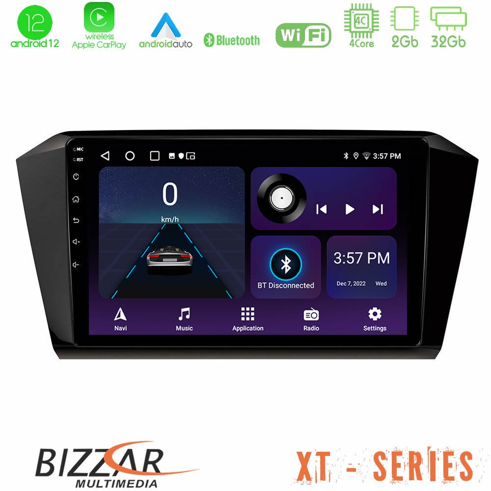 Bizzar XT Series VW Passat 4Core Android12 2+32GB Navigation Multimedia Tablet 10 U-XT-VW0055