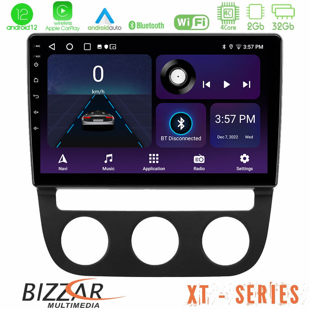 Bizzar XT Series VW Jetta 4Core Android12 2+32GB Navigation Multimedia Tablet 10 U-XT-VW0394