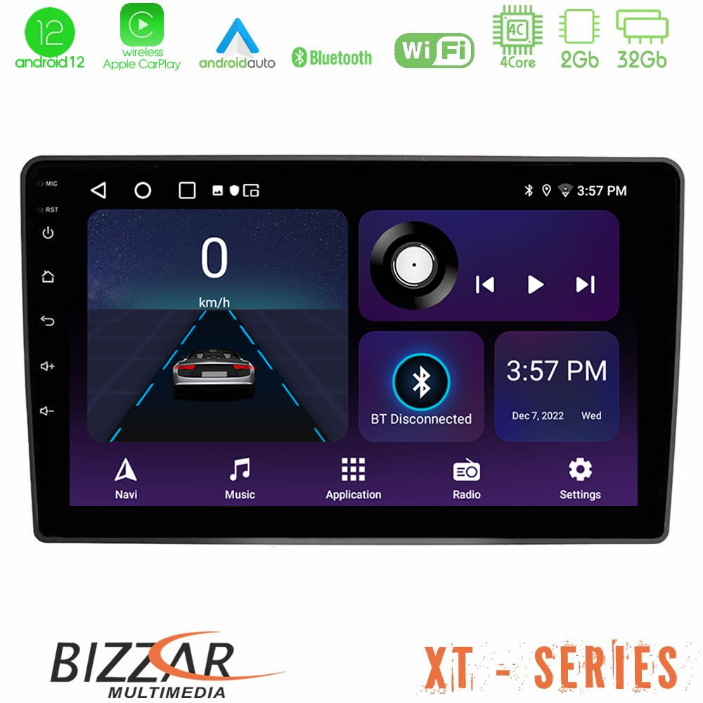 Bizzar XT Series VW Passat 4Core Android12 2+32GB Navigation Multimedia Tablet 9 U-XT-VW095N