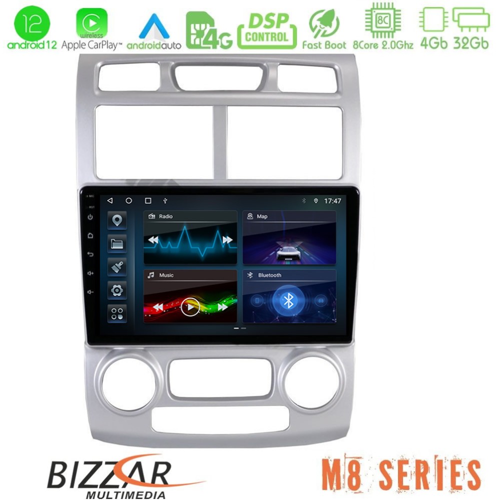 Bizzar M8 Series Kia Sportage 2005-2010 8core Android12 4+32GB Navigation Multimedia Tablet 9″