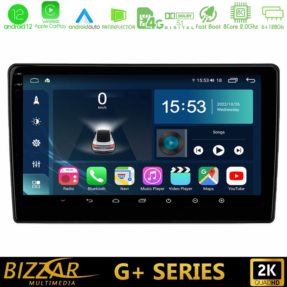 Bizzar G+ Series 8Core Android12 6+128GB Navigation Multimedia Tablet 10