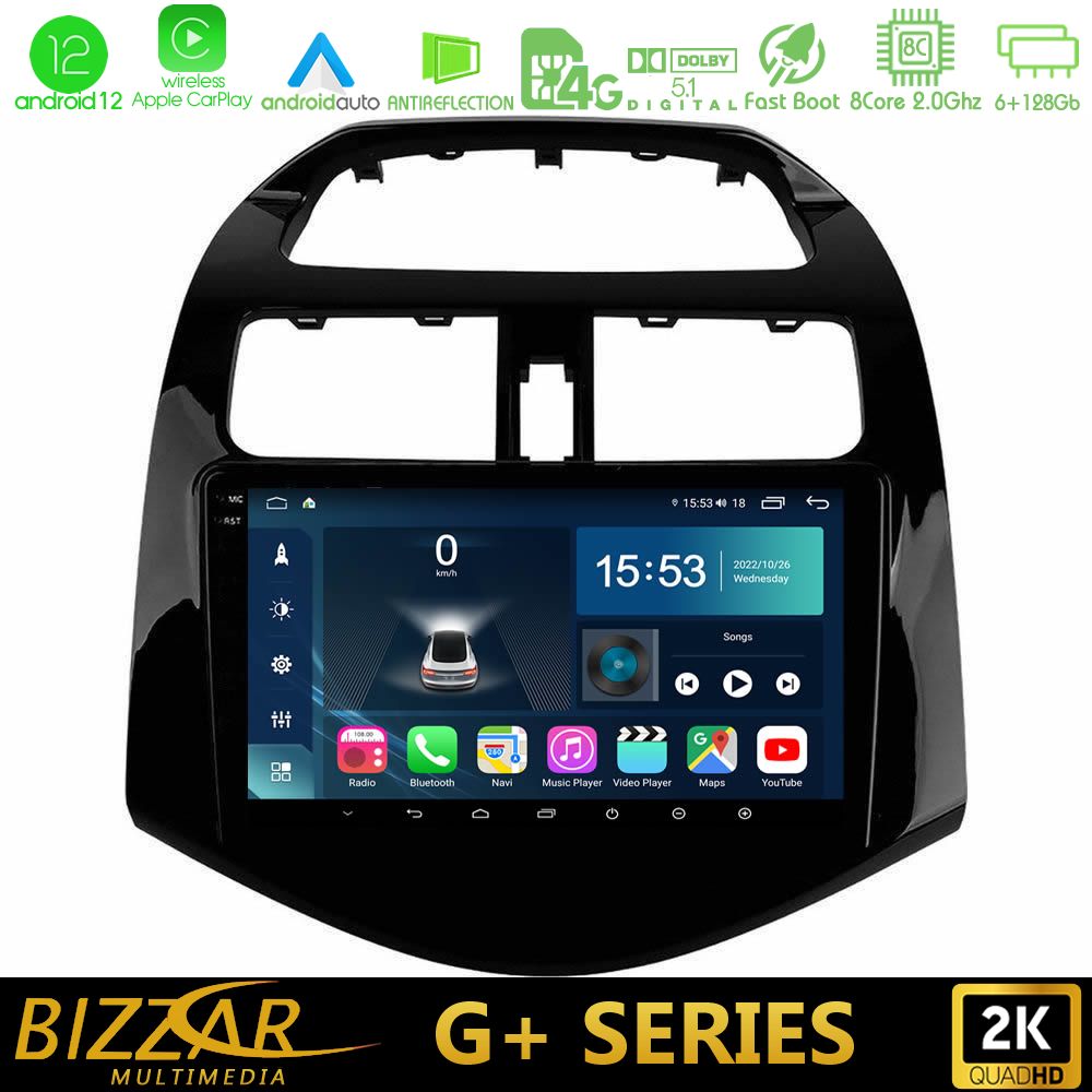 Bizzar G+ Series Chevrolet Spark 2009-2015 8core Android12 6+128GB Navigation Multimedia Tablet 9